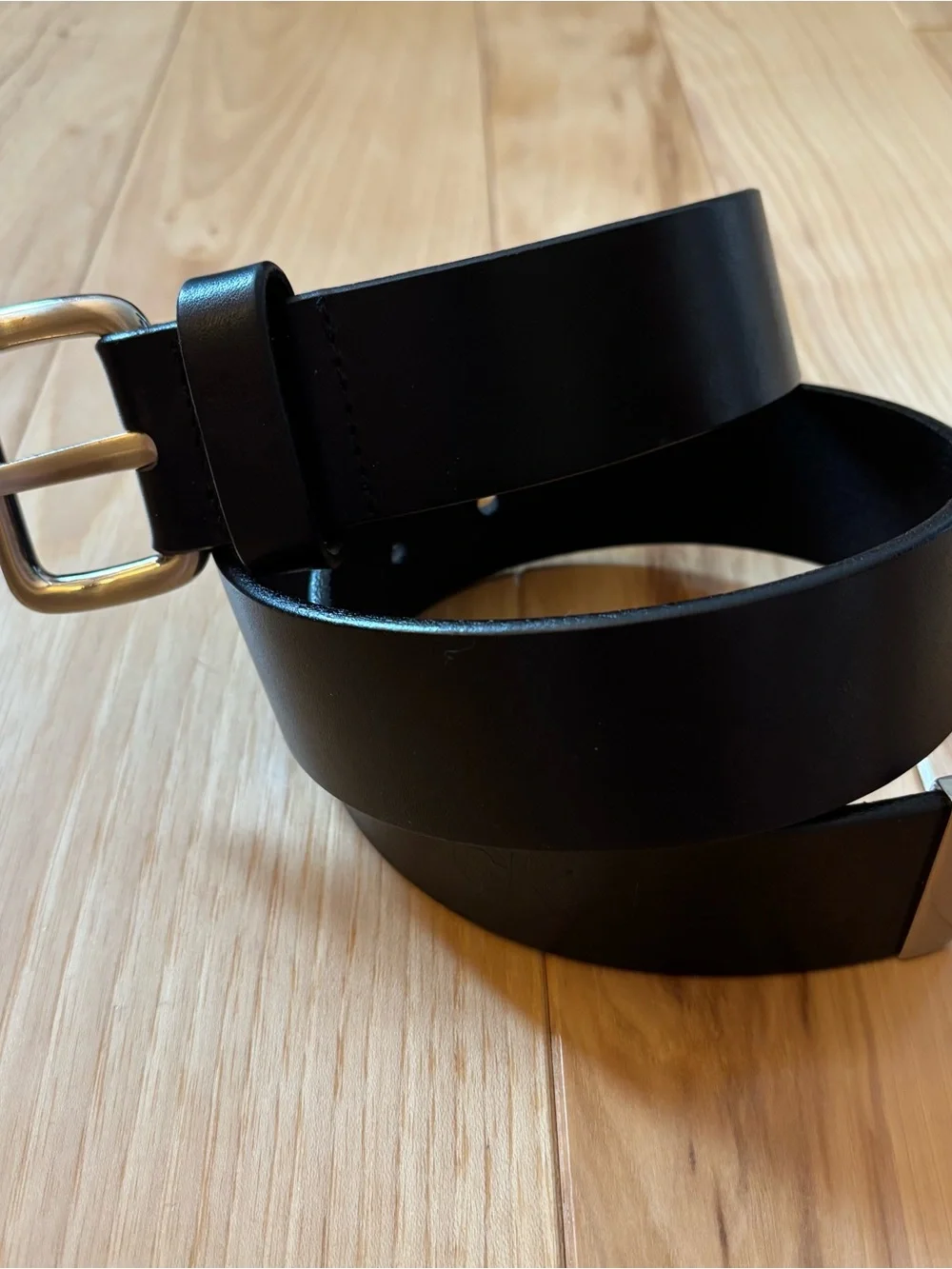 Y2K Calvin Klein Black Italian Leather Belt Size Small